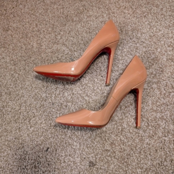 Christian louboutin Pigalle Patent Calf Tan 120mm High Heels sz 35.5 - Picture 8 of 11